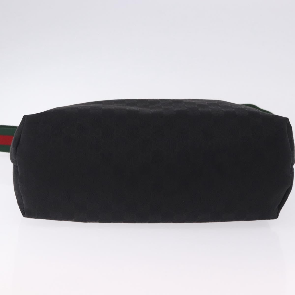 Gucci Front Pocket Web Messenger GG Canvas, Black, Canvas, Crossbody Bag
