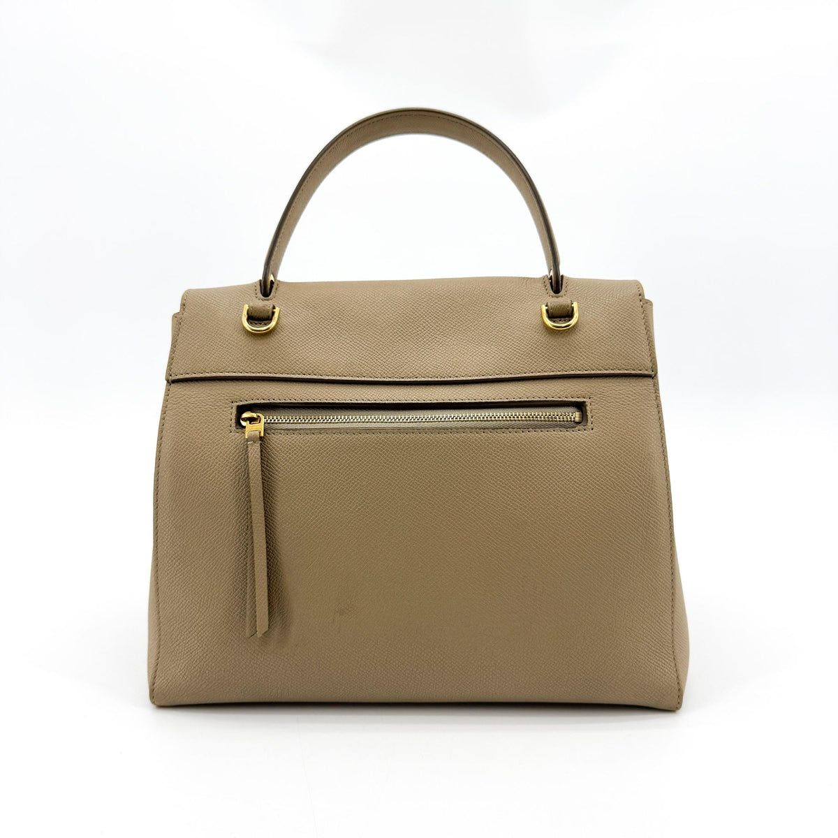 Celine Belt Calfskin, Beige, Leather, Handbag