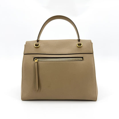 Celine Belt Calfskin, Beige, Leather, Handbag