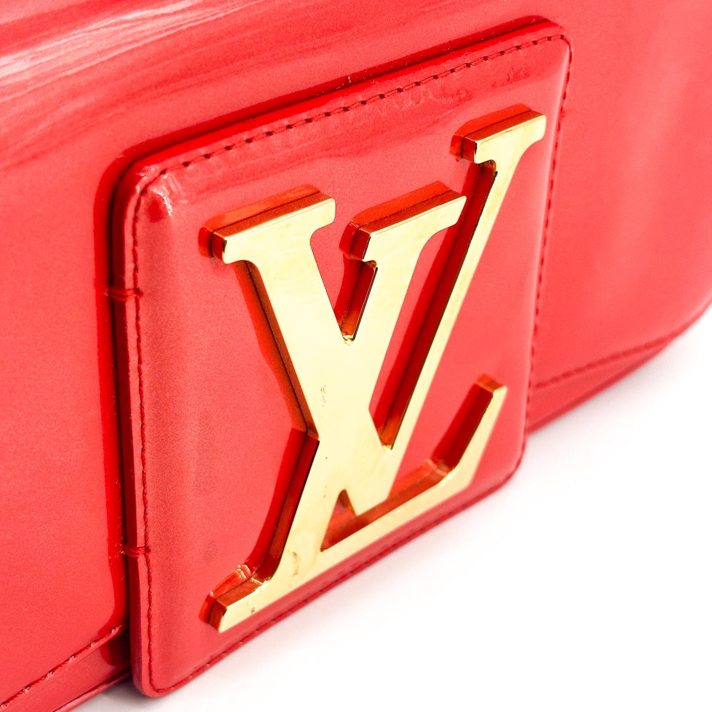 Louis Vuitton Sobe Clutch Patent, Red, Patent Leather, Clutch