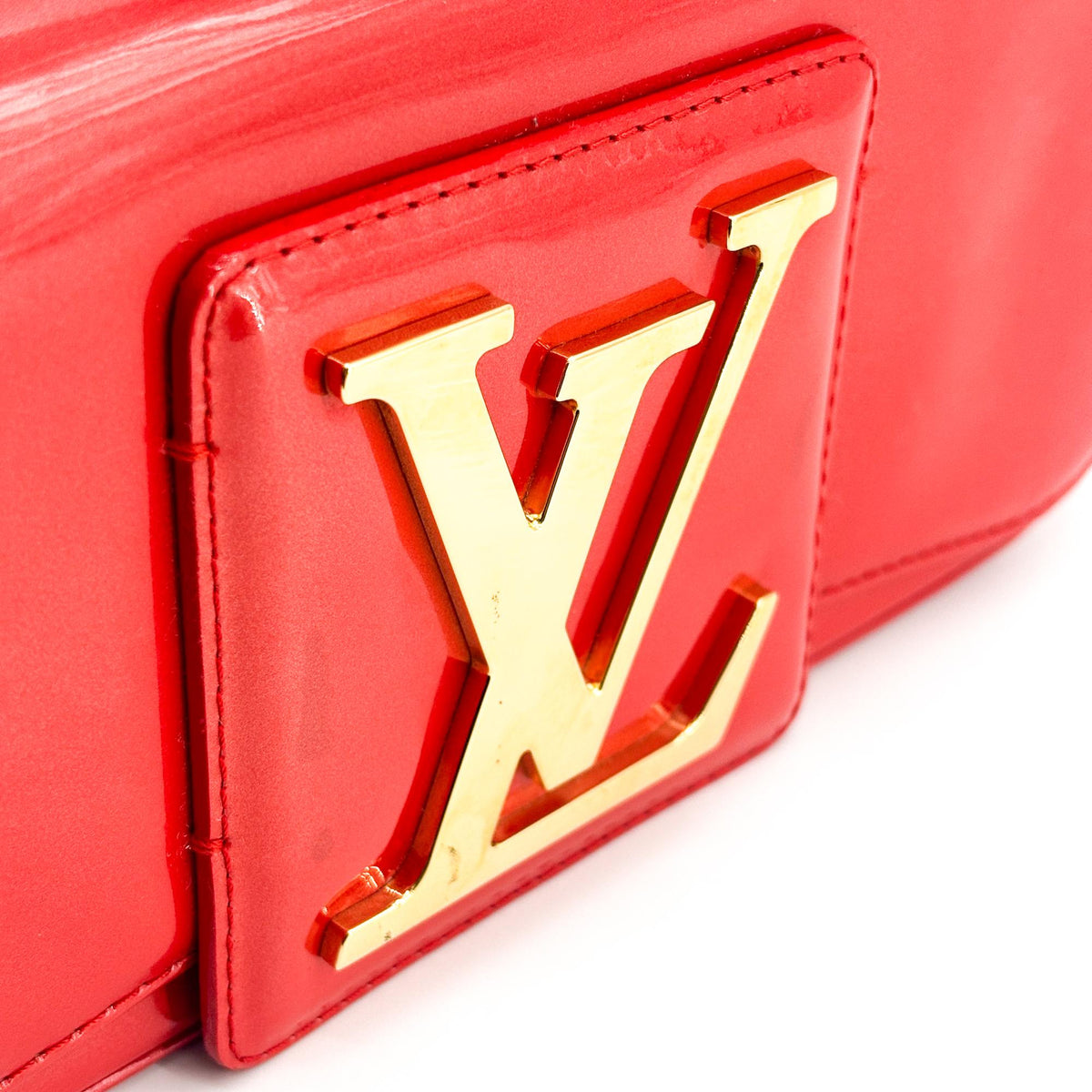 Louis Vuitton Sobe Clutch Patent, Red, Patent Leather, Clutch