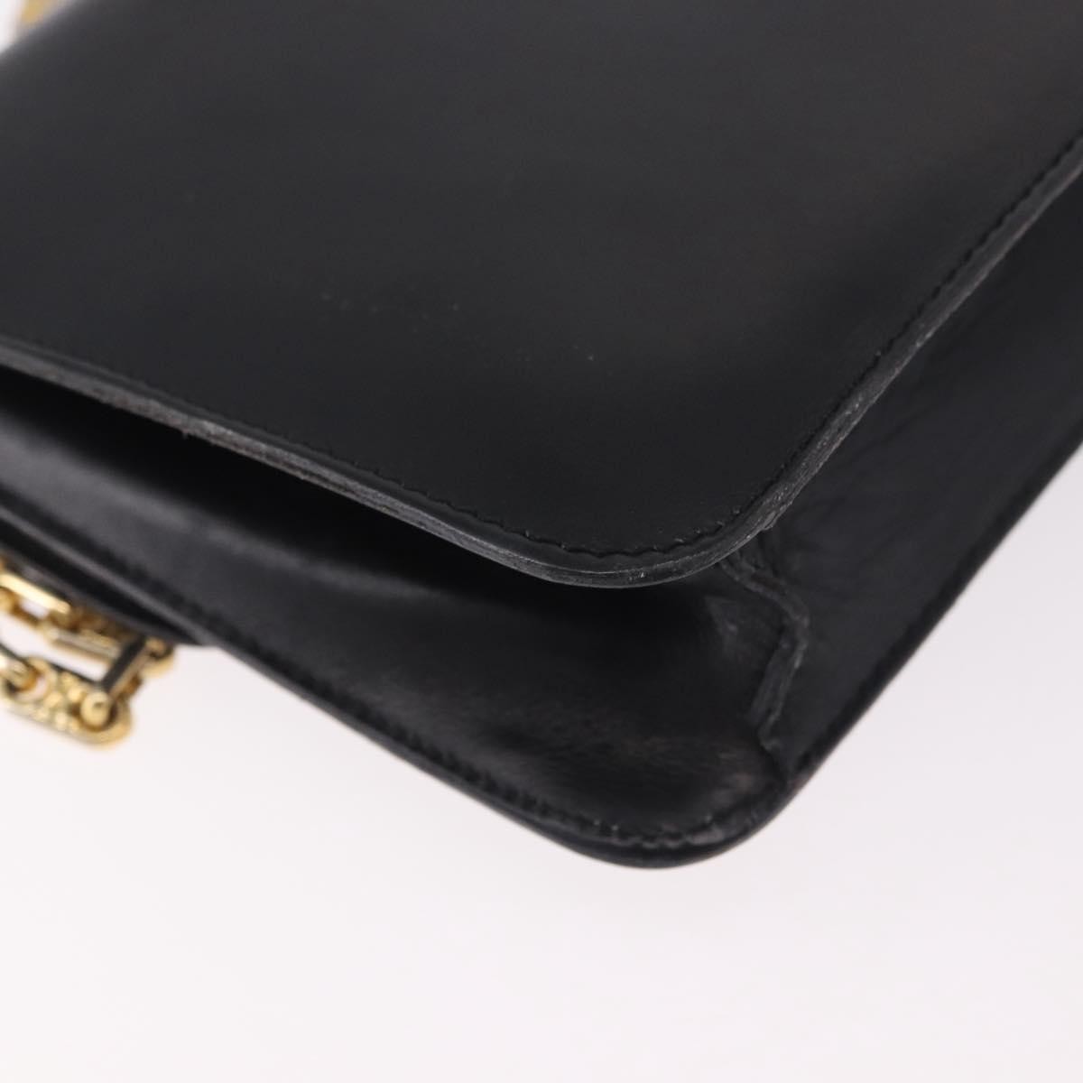 Celine Shoulder Leather, Black, Leather, Shoulder Bag