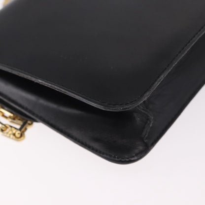 Celine Shoulder Leather, Black, Leather, Shoulder Bag