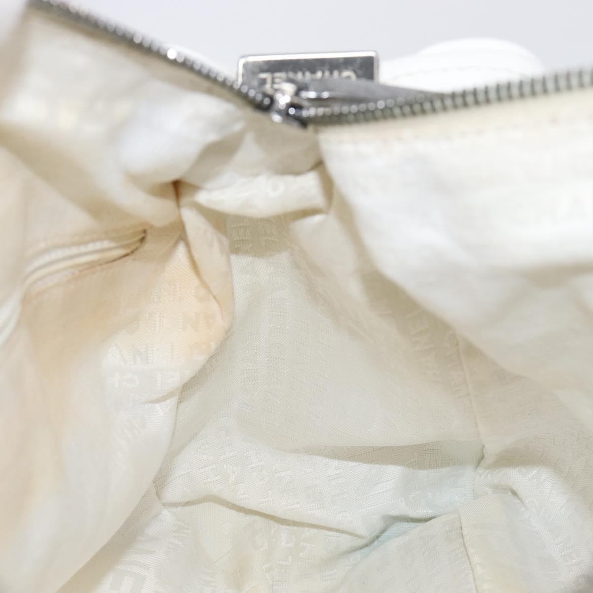 Chanel Square Stitch CC Boston Quilted Leather, White, Leather, Handbag
