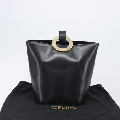 Celine Shoulder bag circle logo Leather, Black, Leather, Shoulder Bag