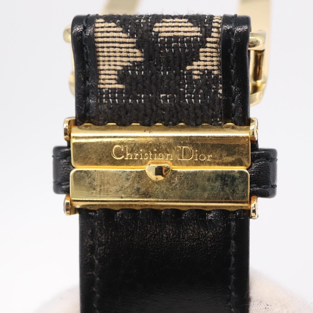 Christian Dior D Buckle Belt Canvas and Leather, Navy, Canvas, Belt