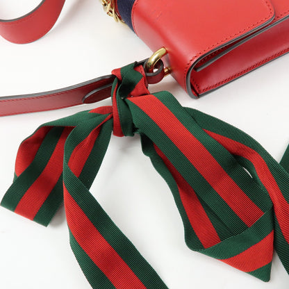 Gucci Sylvie Leather, Red, Leather, Shoulder Bag