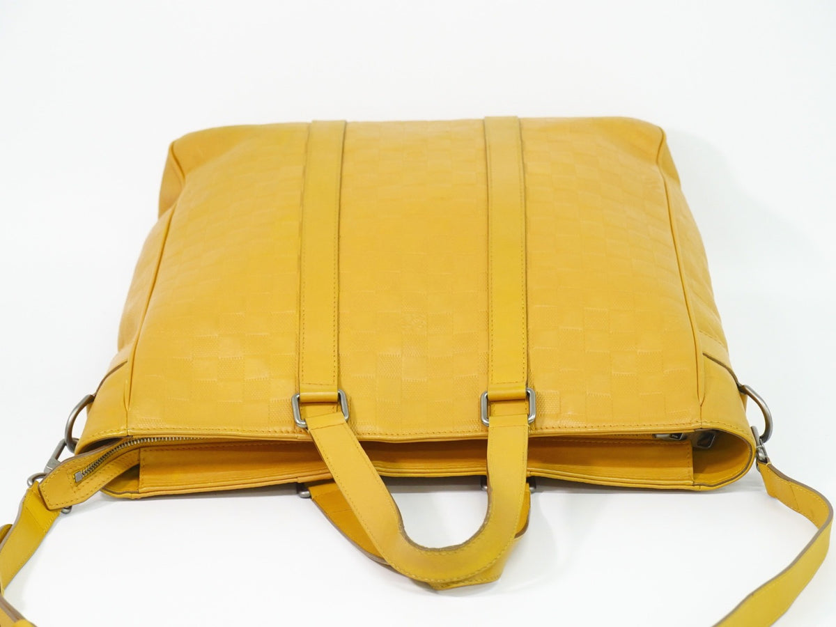 Louis Vuitton Tadao Damier Infini Leather, Yellow, Leather, Handbag