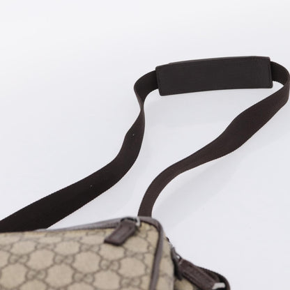 Gucci Front Zip Pocket Messenger GG Coated Canvas, Beige, Canvas, Shoulder Bag