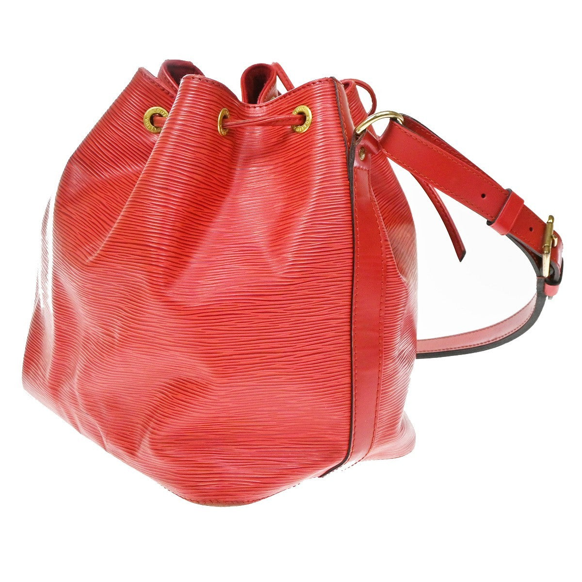 Louis Vuitton Petit Noe Epi Leather, Red, Leather, Handbag