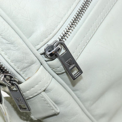 Louis Vuitton Clarkson Messenger Monogram Shadow Leather, White, Leather, Handbag