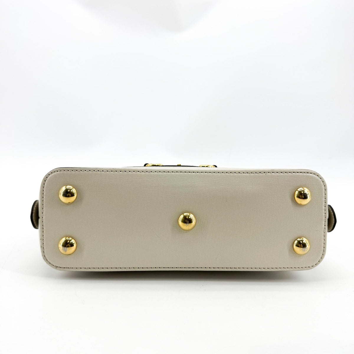 Gucci Horsebit 1955 Top Handle GG Canvas with Leather, White, Canvas, Handbag
