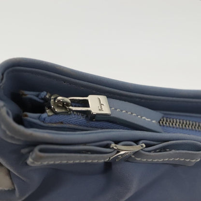 Salvatore Ferragamo Vala Leather, Blue, Leather, Shoulder Bag