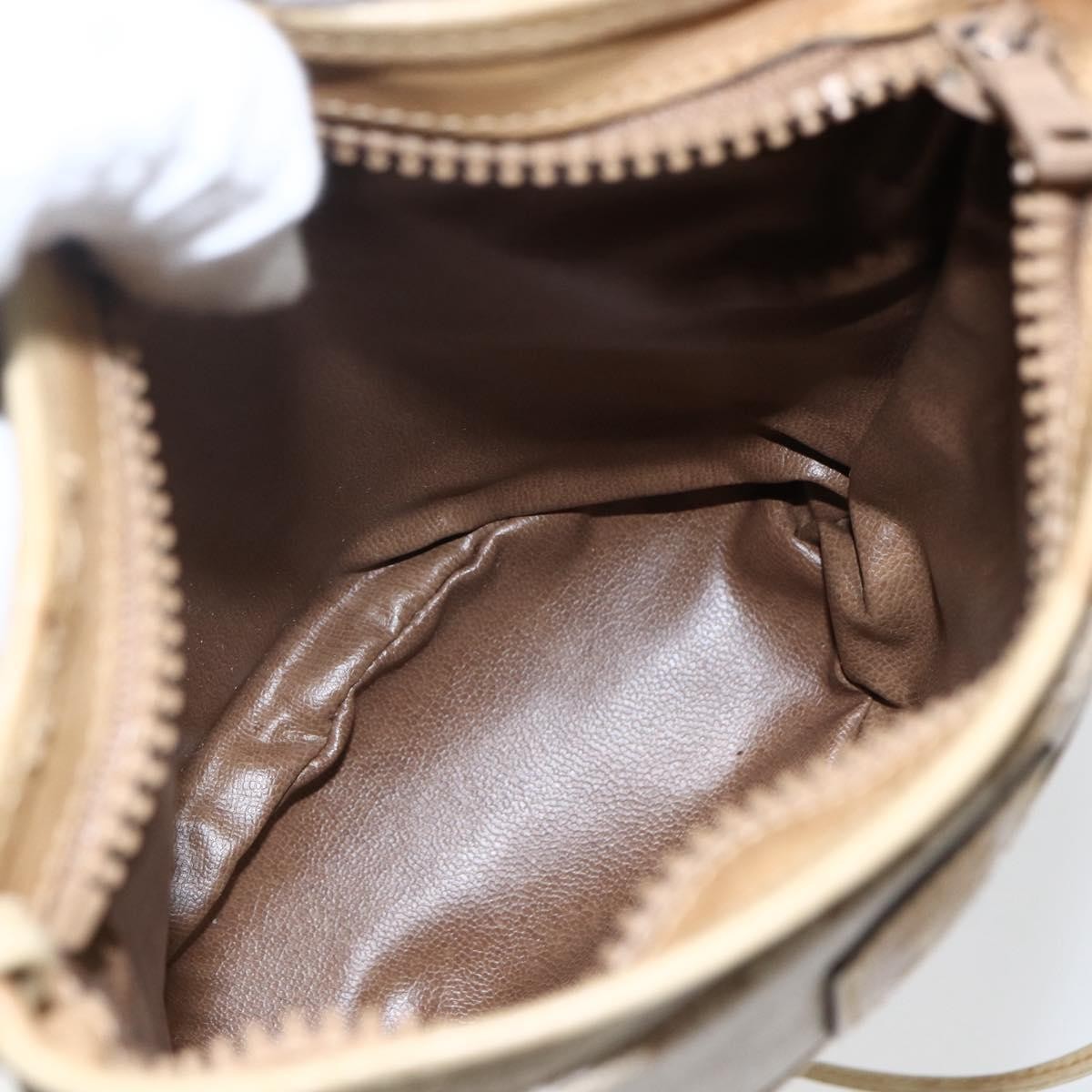 Celine Vintage Macadam Canvas, Beige, Canvas, Shoulder Bag