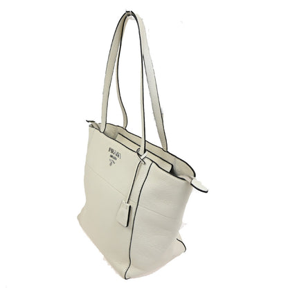 Prada Vintage Tote Leather, White, Leather, Tote Bag