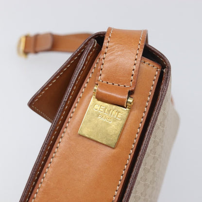 Celine Macadam Leather, Beige, Canvas, Shoulder Bag