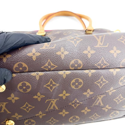 Louis Vuitton Pallas Monogram Canvas with Leather, Brown, Canvas, Tote Bag