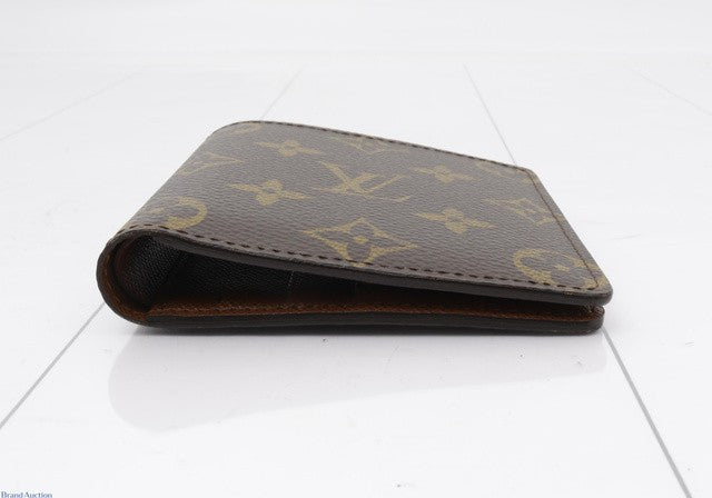 Louis Vuitton Bifold Card Case canvas, Brown, Leather, Clutch