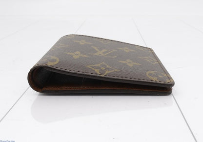 Louis Vuitton Bifold Card Case canvas, Brown, Leather, Clutch