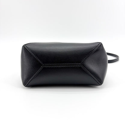 Loewe Puzzle Fold Leather, Black, Leather, Tote Bag