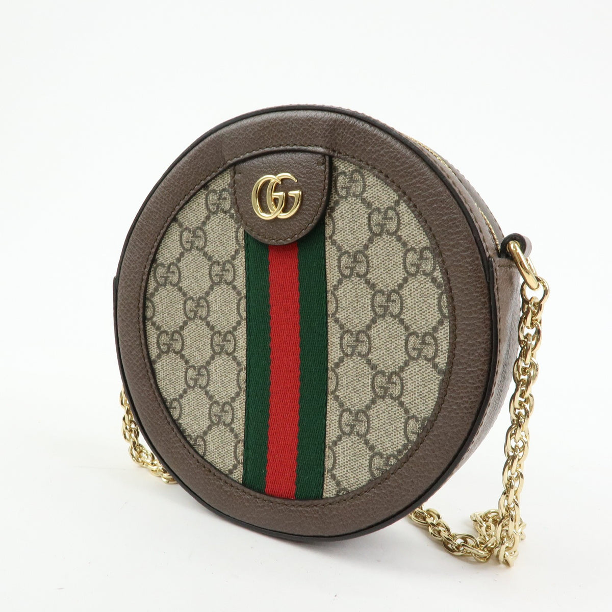 Gucci Ophidia Round GG Coated Canvas, Beige, Canvas, Shoulder Bag