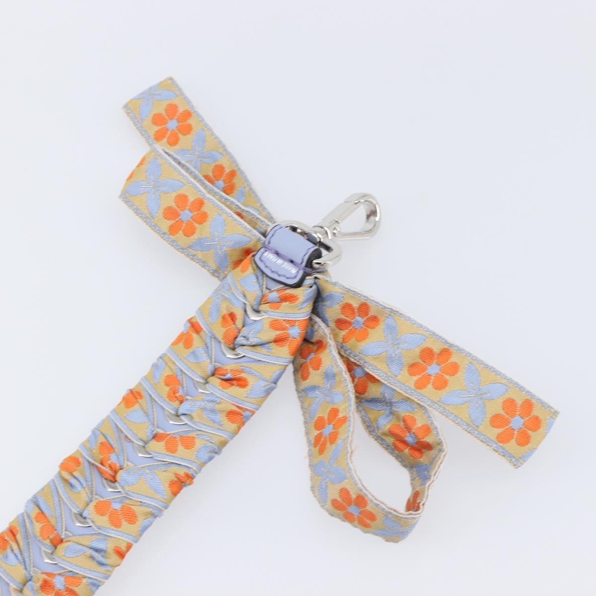 Fendi Bow Mini Strap You Short Shoulder Strap Leather with Ribbon Whipstitch, Blue, Leather, Straps