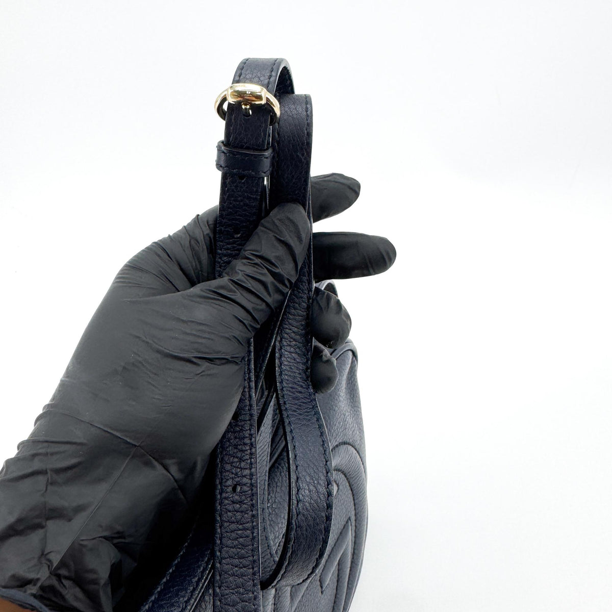 Gucci Soho Disco Leather, Navy, Leather, Crossbody Bag