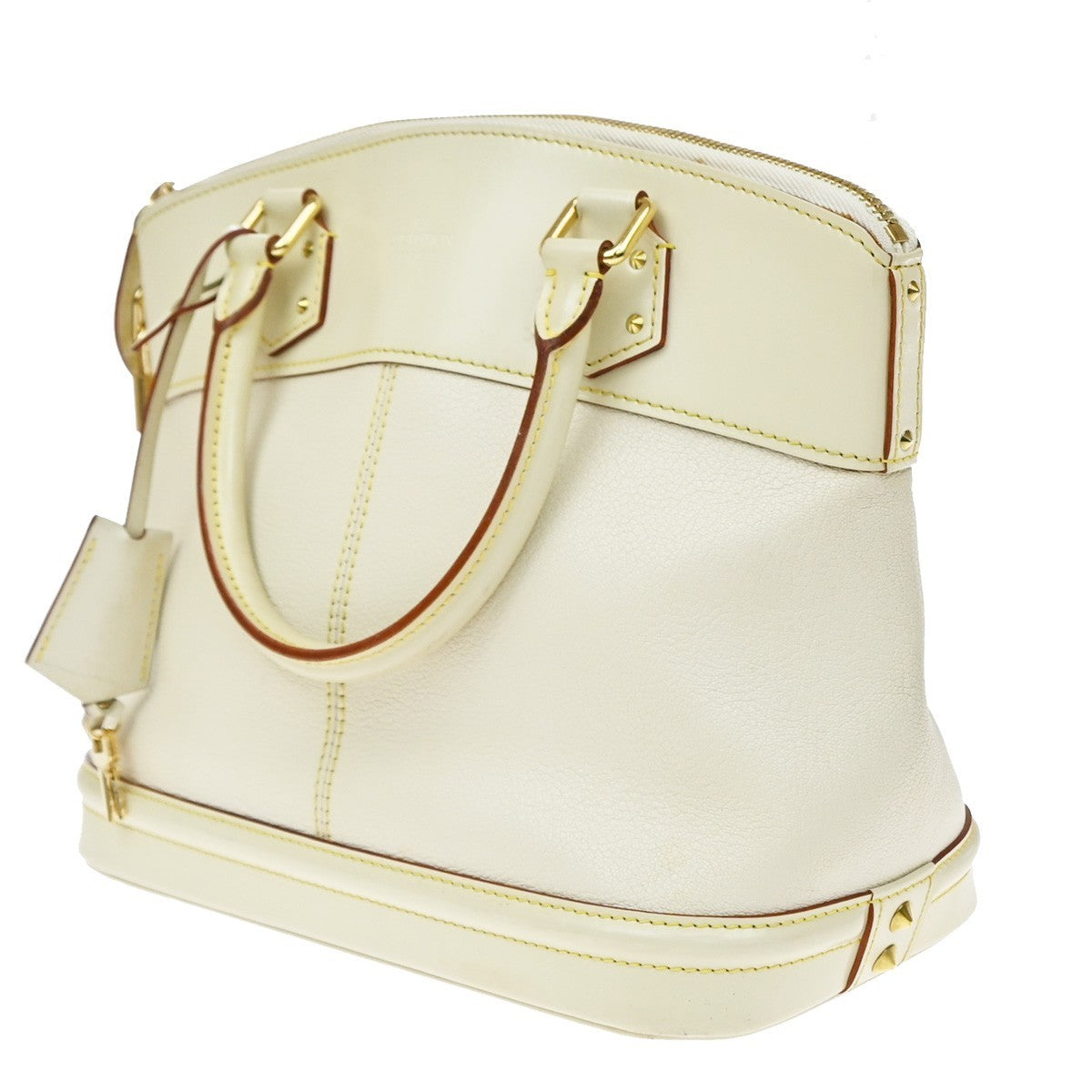 Louis Vuitton Suhali Lockit Leather, White, Leather, Handbag