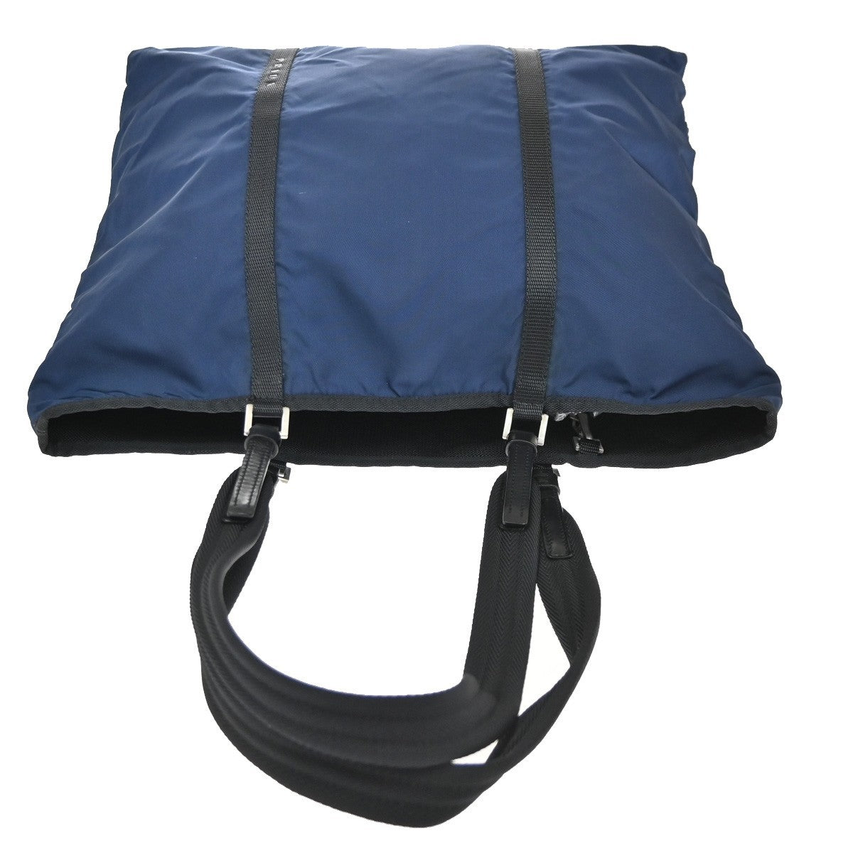 Prada Shoulder Canvas and Leather, Blue, Nylon, Shoulder Bag