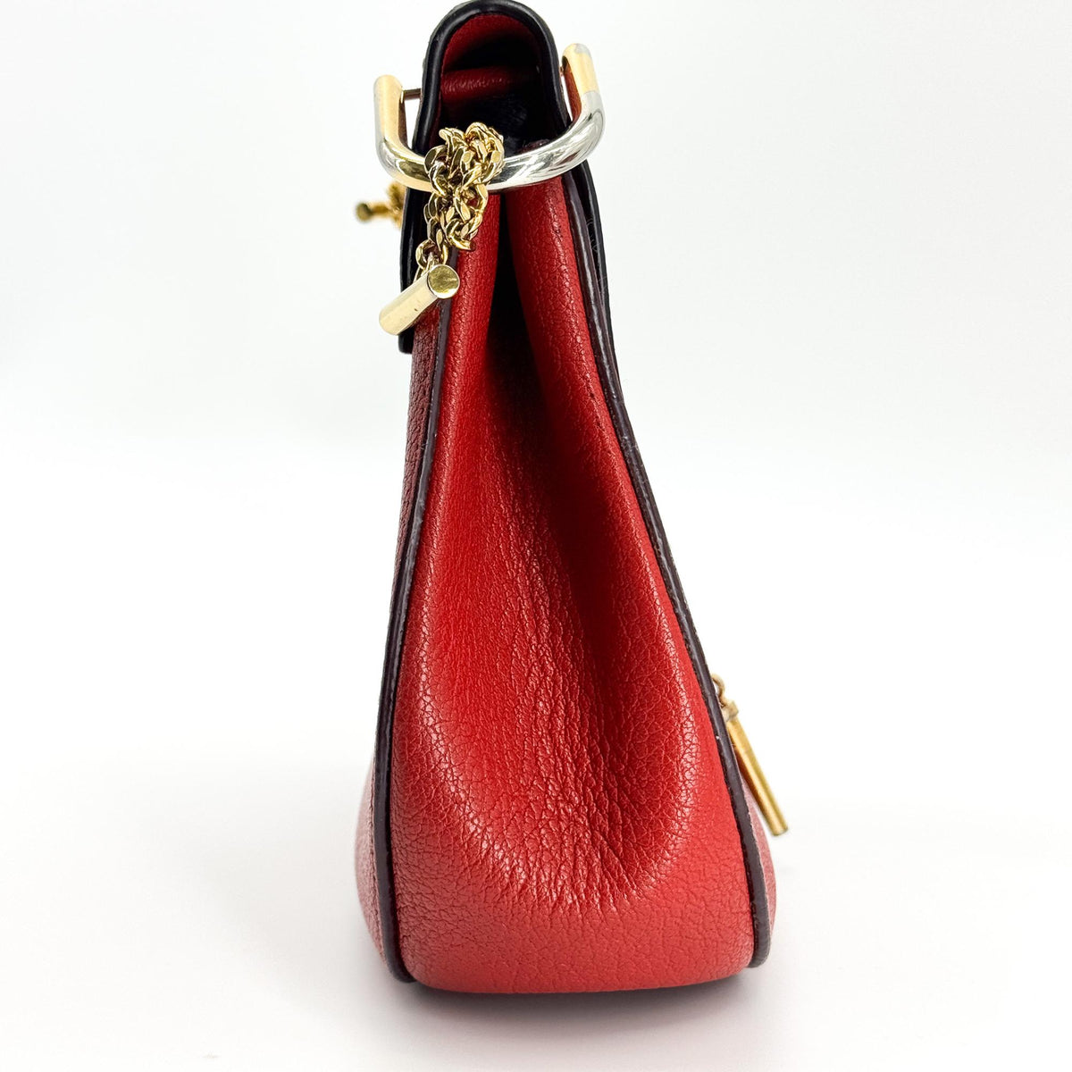 Chloe Drew Leather, Red, Leather, Crossbody Bag
