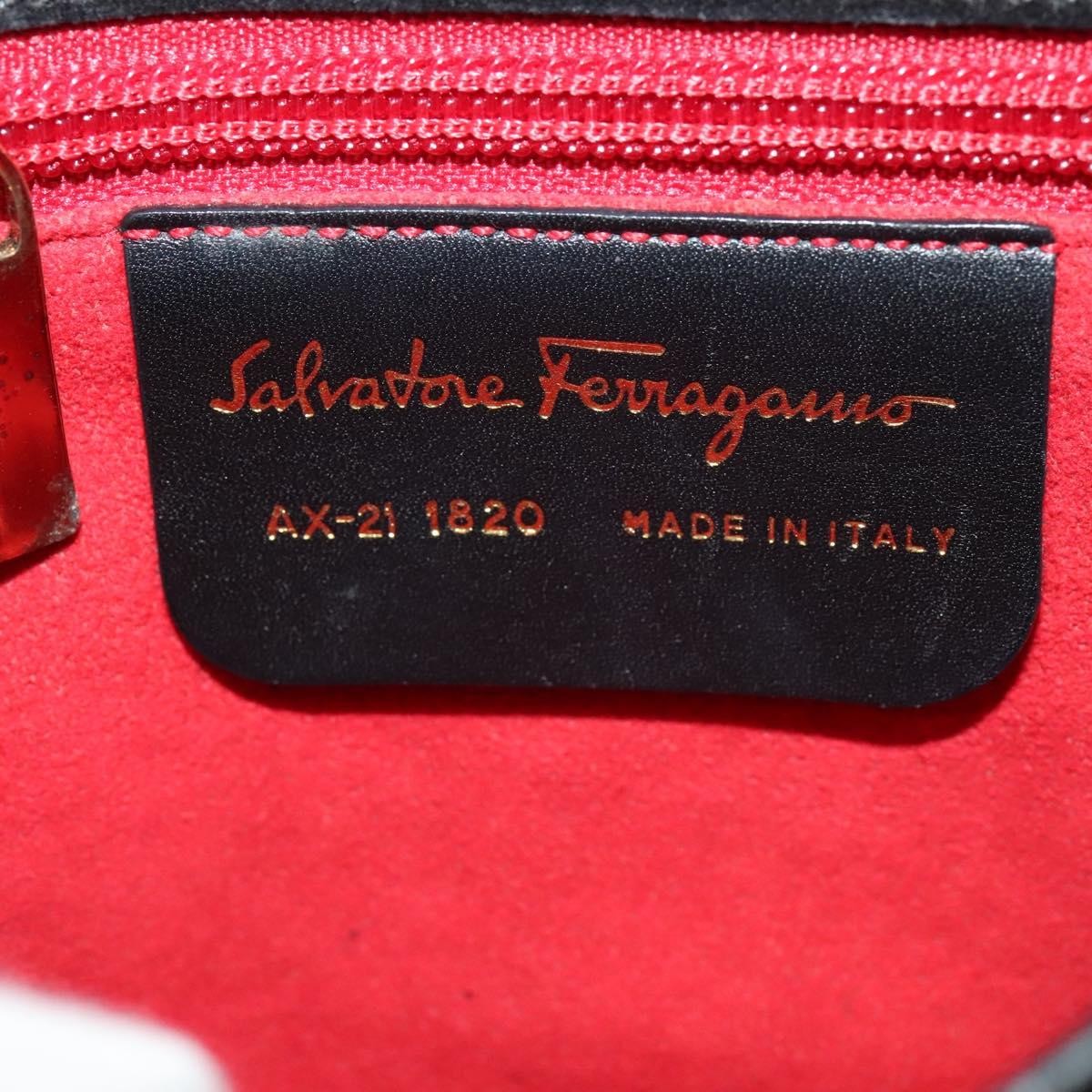 Salvatore Ferragamo Gancini Suede, Black, Suede, Shoulder Bag
