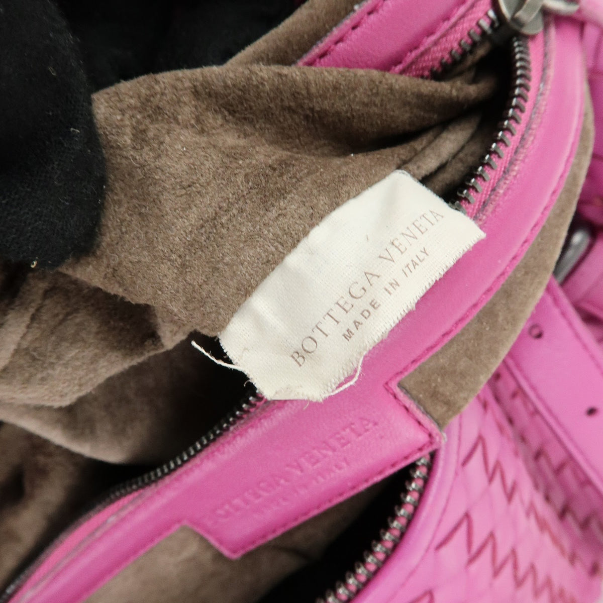 Bottega Veneta Boston Intrecciato Nappa, Pink, Leather, Handbag