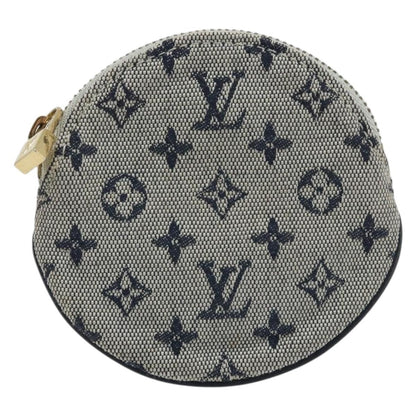 Louis Vuitton Round Coin Purse Mini Lin, Blue, Canvas, Clutch