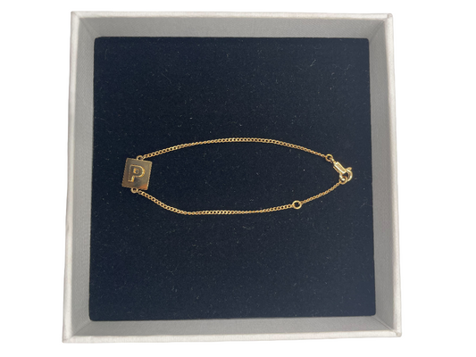 Celine Vintage Triomphe Logo Charms Bracelet Metal with Resin and Crystals, GOLD, PONY_STYLE_CALFSKIN, Bracelet