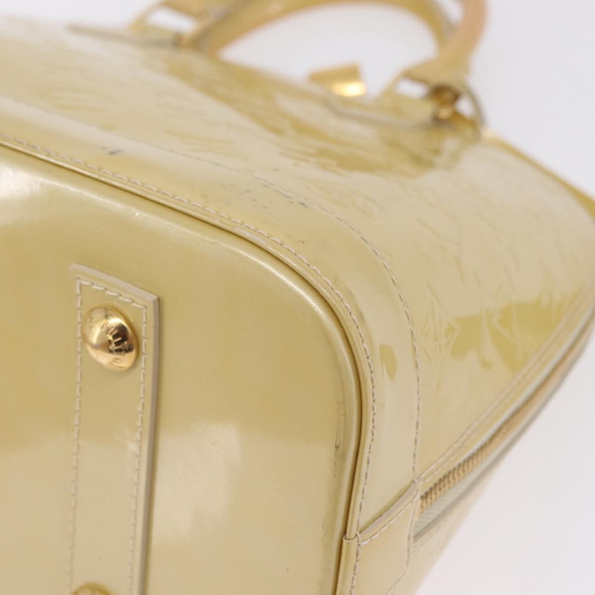 Louis Vuitton Alma Monogram Vernis, Beige, Patent Leather, Handbag
