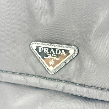 Prada Padded Flap Re-Nylon, Black, Nylon, Shoulder Bag