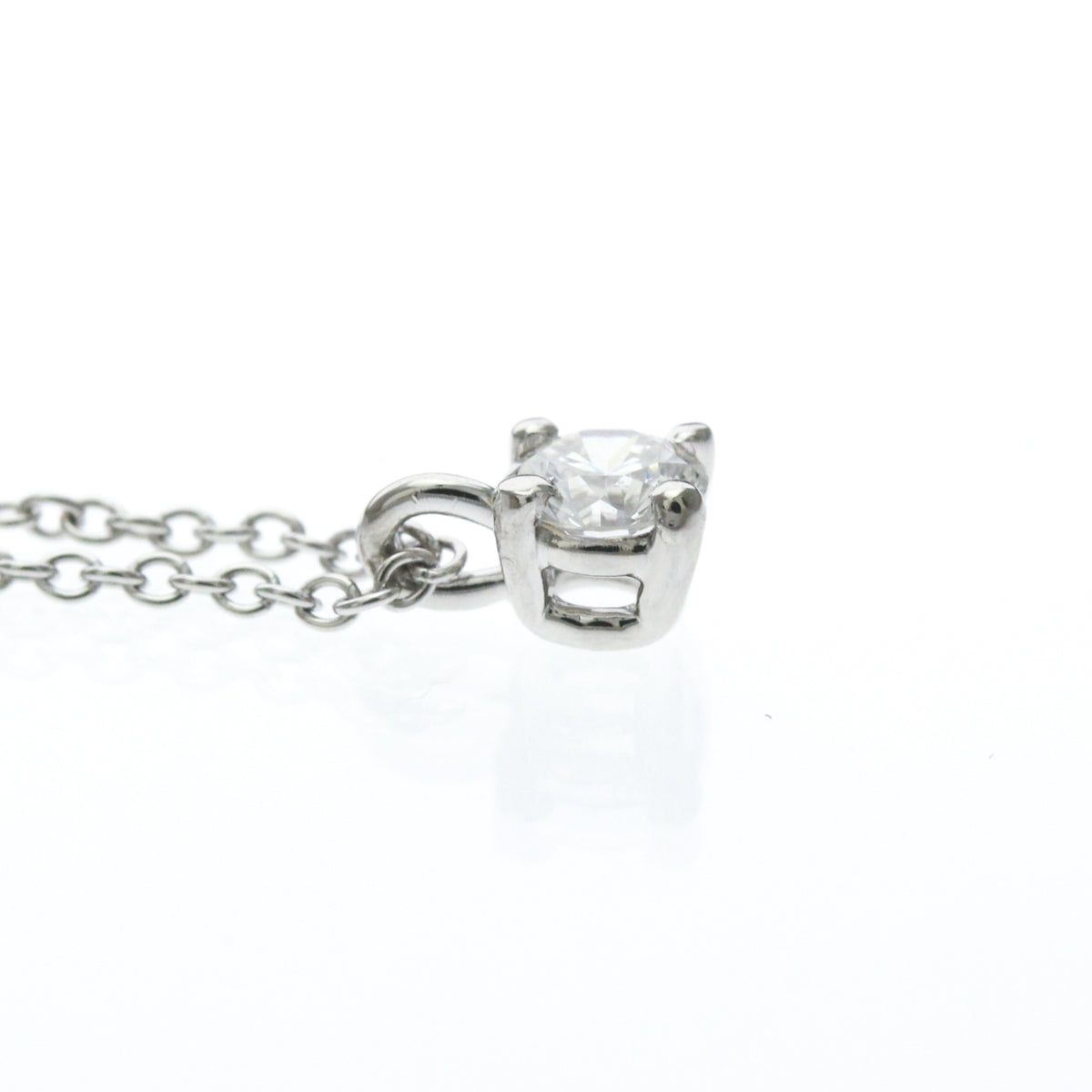 Tiffany & Co. Solitaire Pendant Platinum with Emerald Cut Diamond, Silver, Platinum, Necklace