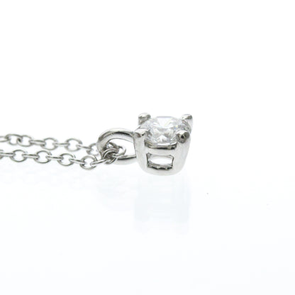 Tiffany & Co. Solitaire Pendant Platinum with Emerald Cut Diamond, Silver, Platinum, Necklace