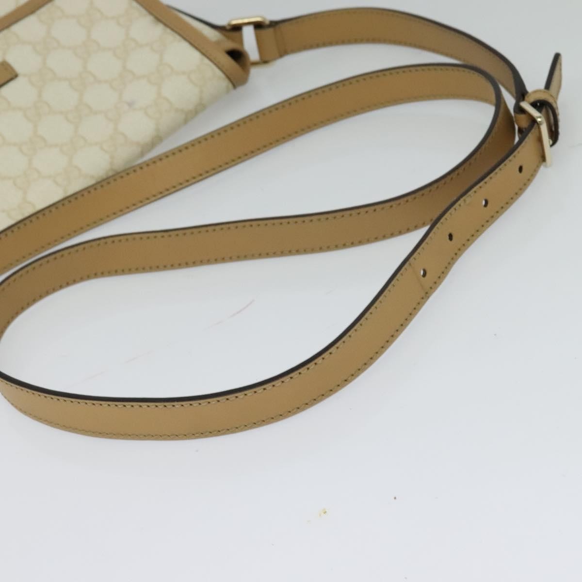 Gucci Flap Messenger GG Coated Canvas, White, Canvas, Shoulder Bag