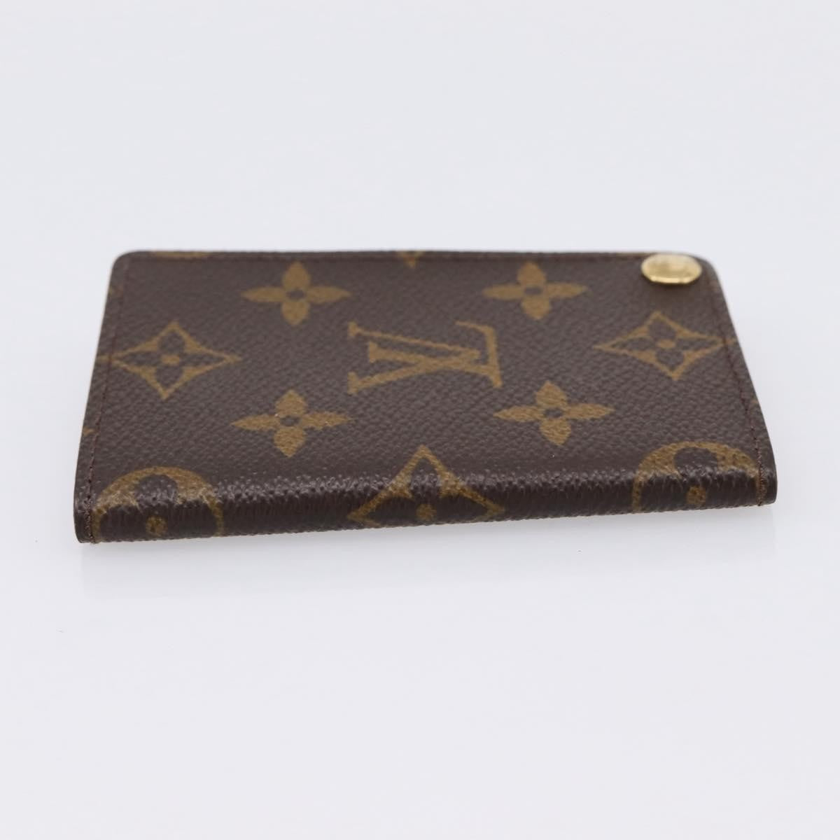 Louis Vuitton Porte Cartes Pression Card Case Monogram Canvas, Brown, Canvas, Card Holder