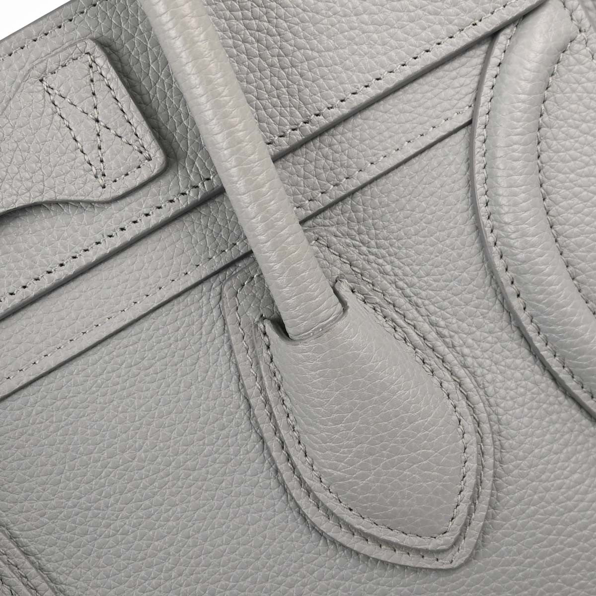 Celine Luggage Grainy Leather, Gray, Leather, Handbag