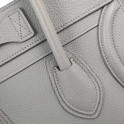 Celine Luggage Grainy Leather, Gray, Leather, Handbag