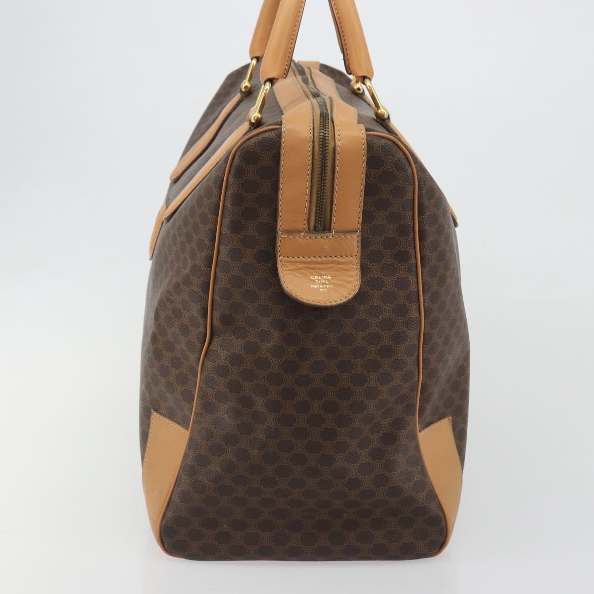 Celine Boston C Macadam Canvas, Brown, Canvas, Handbag