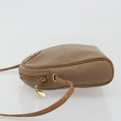 Christian Dior Vintage CD Logo Leather, Beige, Leather, Shoulder Bag