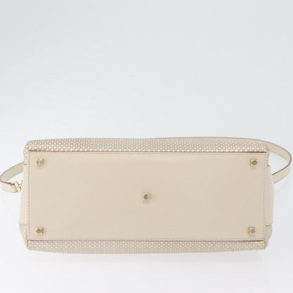 Salvatore Ferragamo Double Gancini Side Buckle Tote Leather, Beige, Leather, Handbag