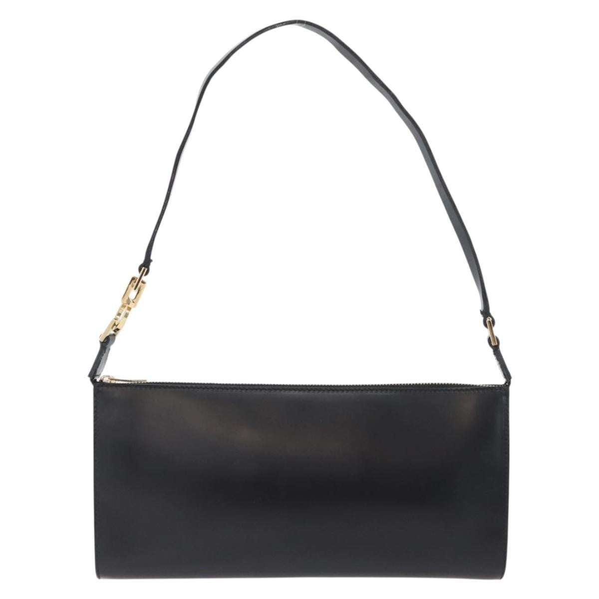 Salvatore Ferragamo Gancini Leather, Black, Leather, Crossbody Bag