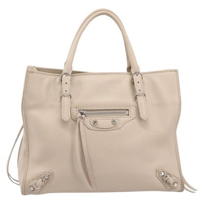 Balenciaga Papier A4 Zip Around Classic Studs Leather, Gray, Leather, Handbag