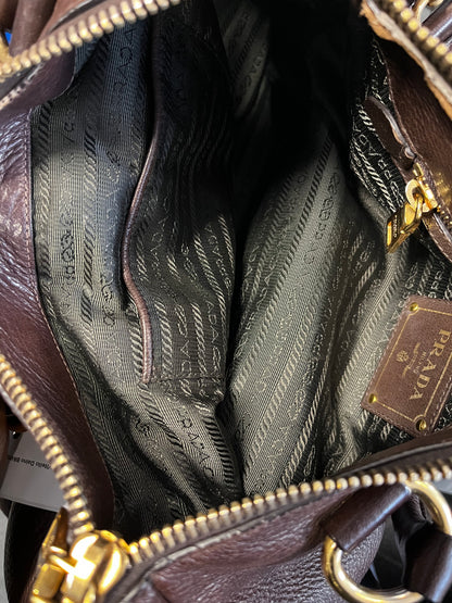 Prada Vitello Daino Convertible Tote Vitello Daino, Brown, Leather, Handbag