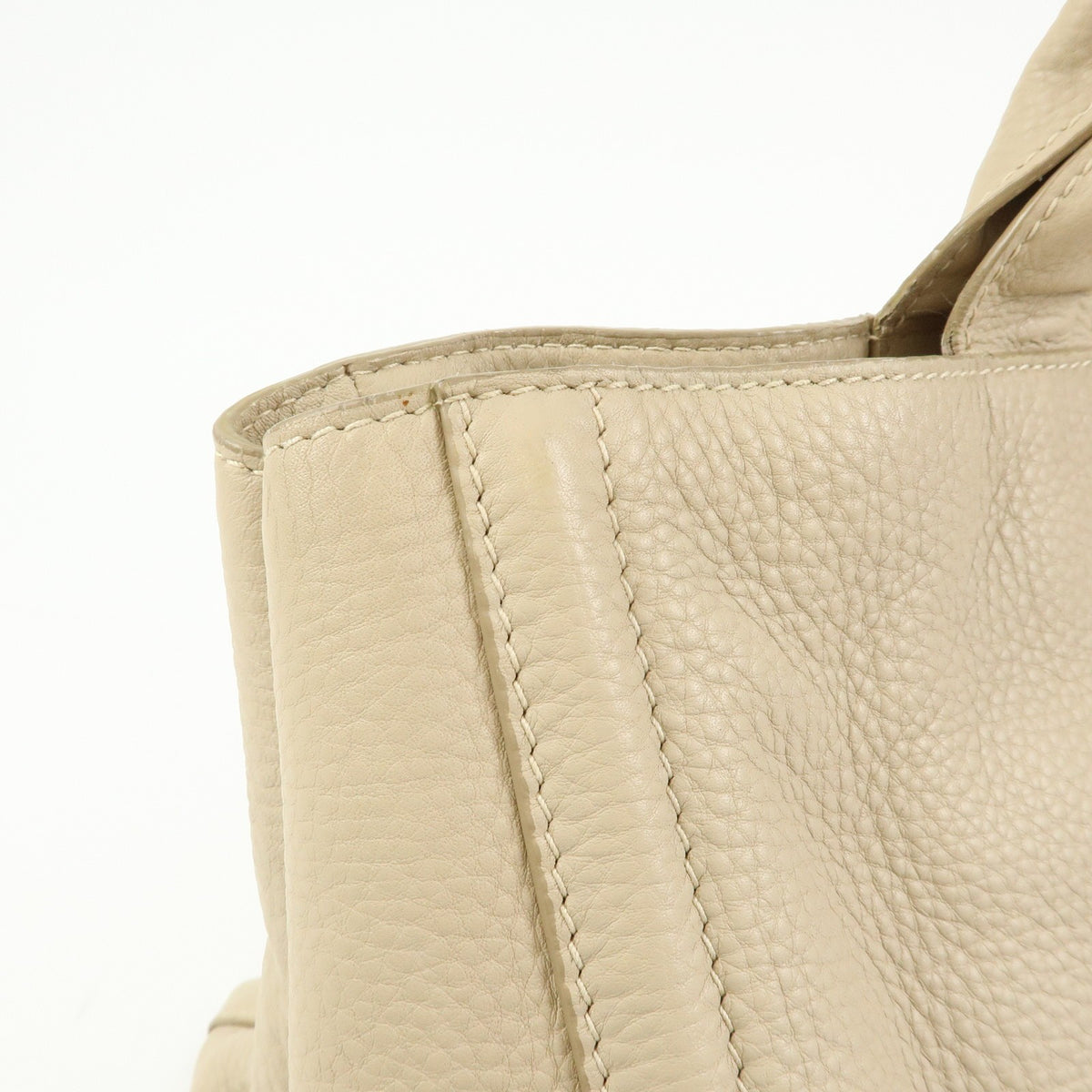 Prada Canapa Vitello Daino, Beige, Leather, Tote Bag