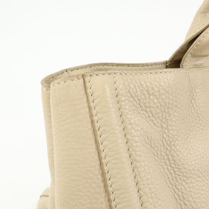 Prada Canapa Vitello Daino, Beige, Leather, Tote Bag